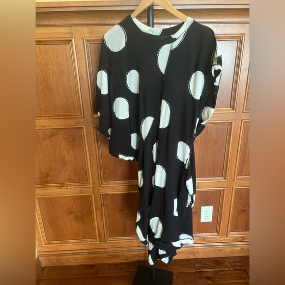 Yohji Yamamoto Tunic Dress Polka Dot Black and Cream White Size S - Picture 7 of 16
